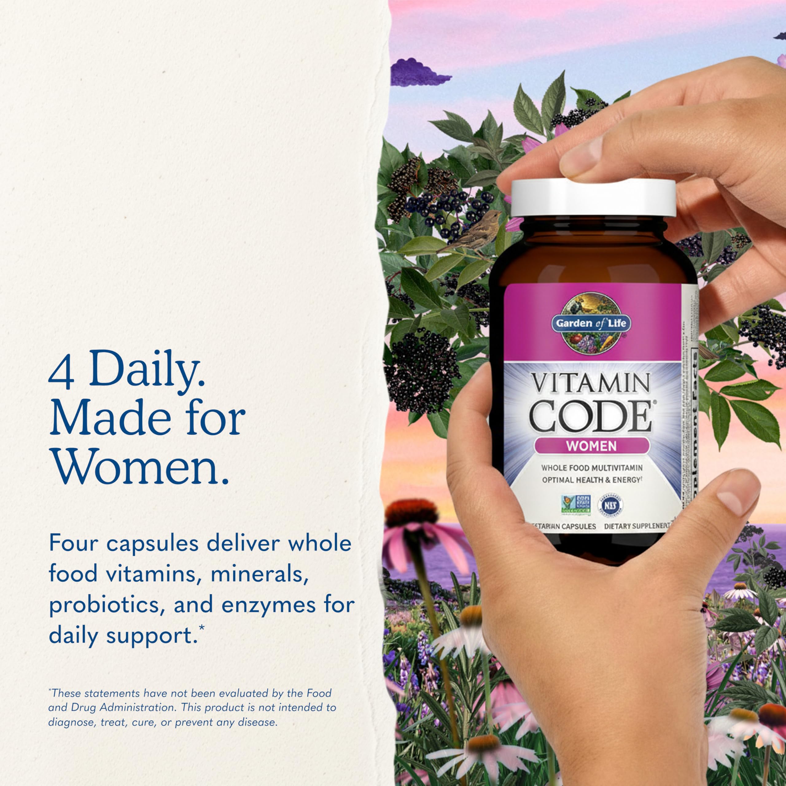 Garden of Life Multivitamin for Women, Vitamin Code Women's Multi - Whole Food Womens Multi Vitamins, Iron, Folate not Folic Acid, Vitamin A and Probiotics for Womens Energy, 120 Vegetarian Capsules