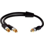 Buy now Mediabridge Ultra Series RCA Y-Adapter (12 Inches) - 2-Male to 1-Female for Digital Audio or Subwoofer - Dual Shielded with Gold-Plated Ultra Series RCA Connectors - Black (Part# CYA-2M1F-P) at indiglob india