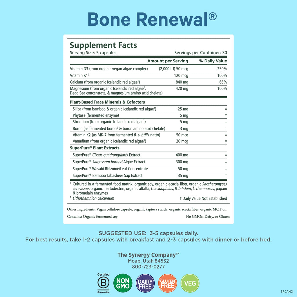 PURE SYNERGY Bone Renewal Bone Supplement (150 Capsules)
