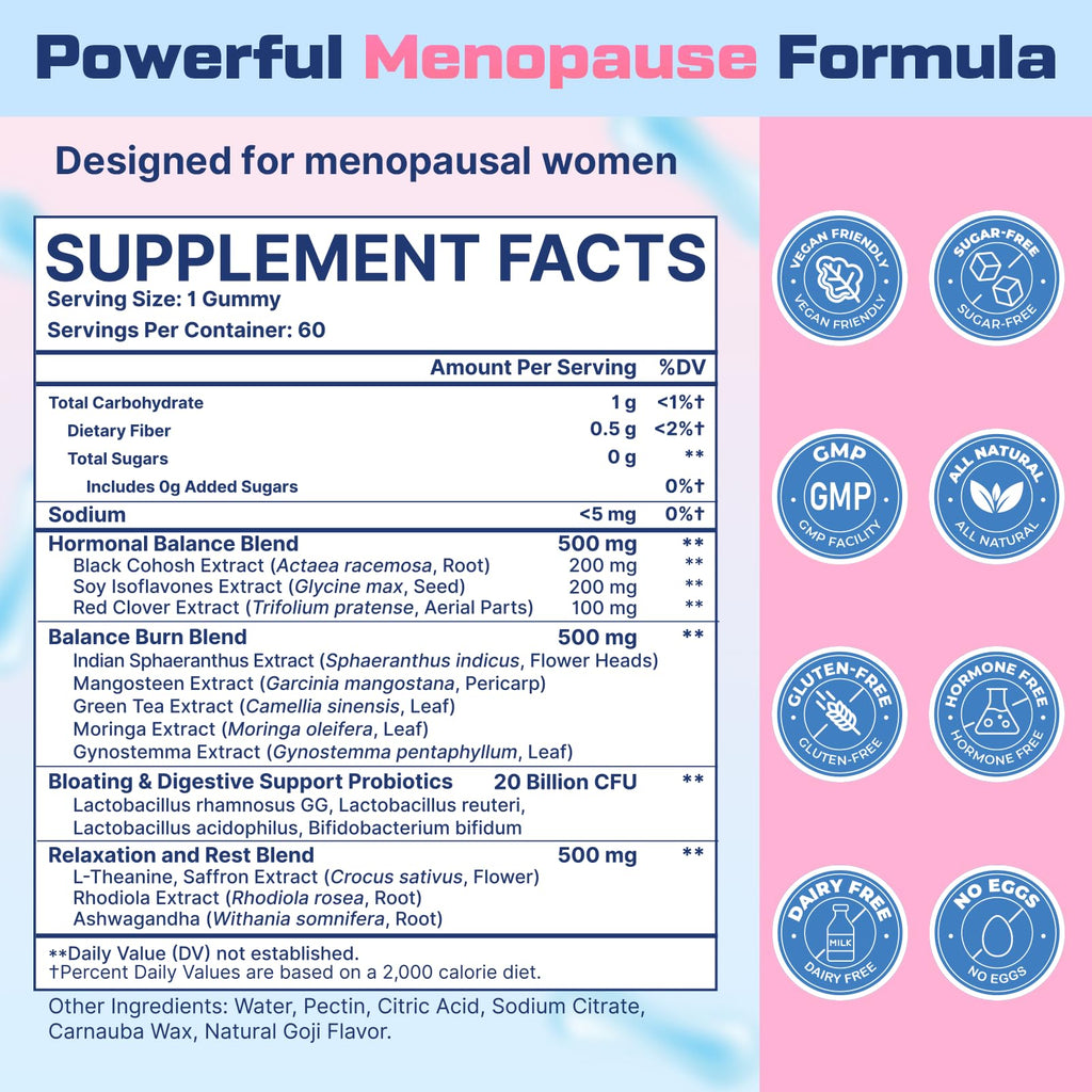Menopause Supplements for Women, Hot Flashes & Night Sweats, 60-Day Supply