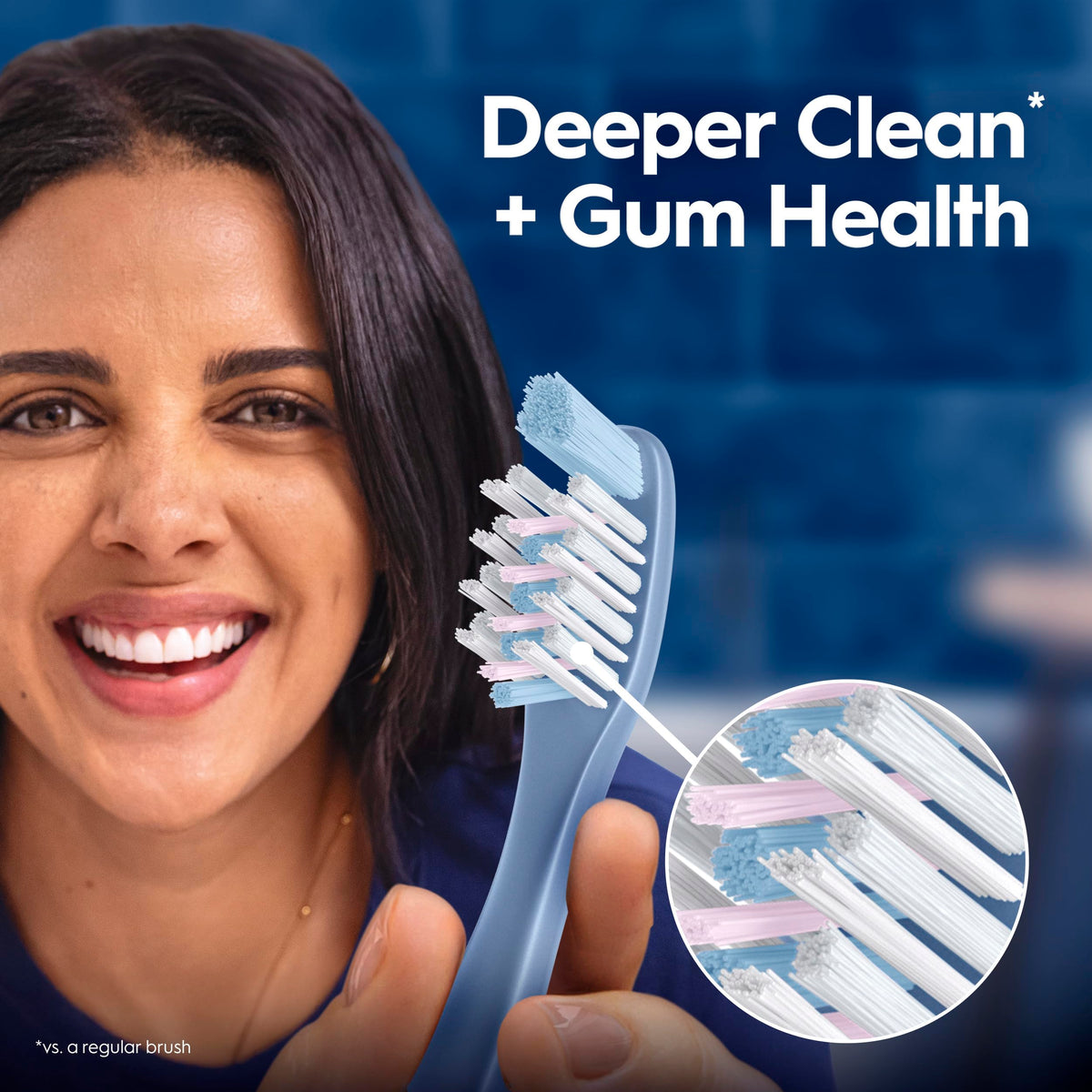 Oral-B Toothbrush Pro-Health Plaque Eraser Manual Toothbrush, Reaches Deeper Between Teeth, Soft, 4 Count
