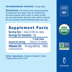 Mommy's Bliss Organic Baby Vitamin D Drops, No Artificial Color, 0.11 Fl Oz | Vitamin D3 that promotes healthy growth and bone development in newborns and up; 100 servings per pack