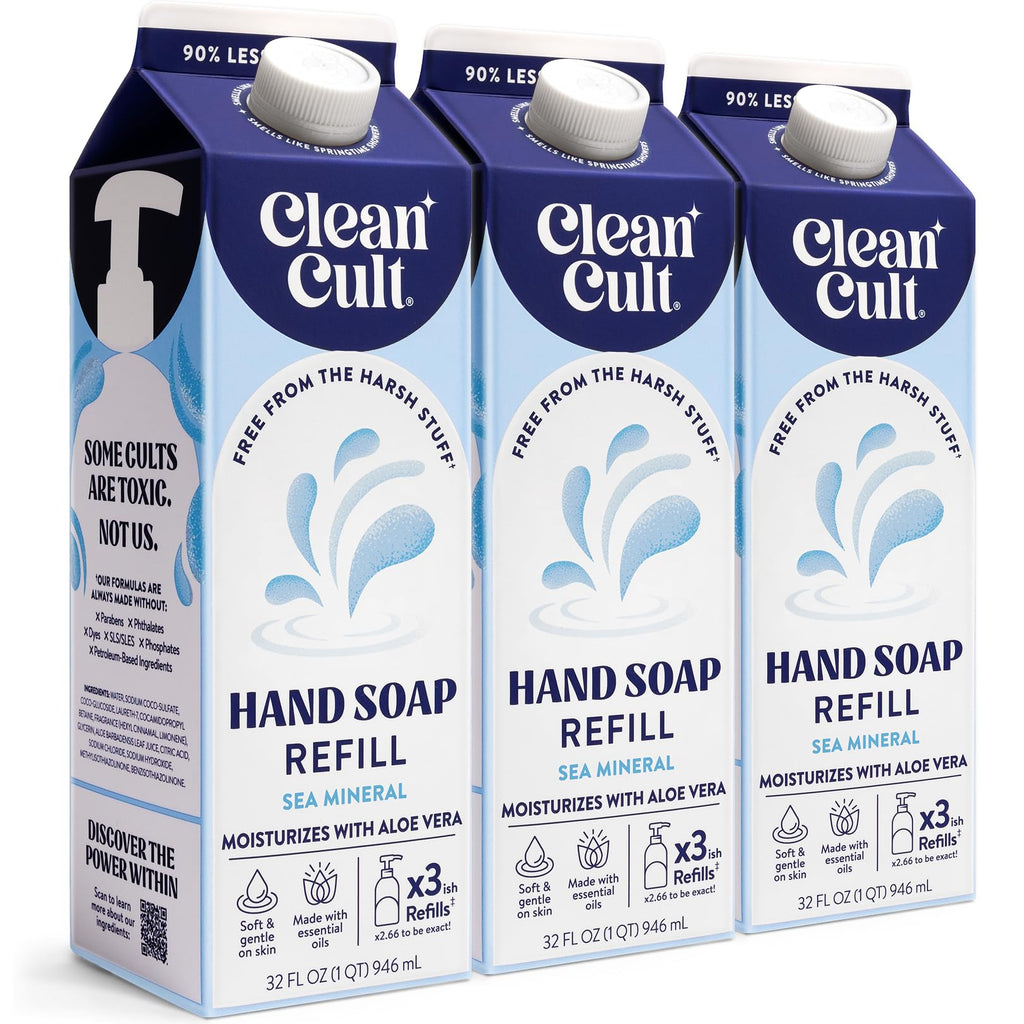 Buy now Cleancult Liquid Hand Soap Refills - Moisturizes Dry & Sensitive Skin - Made with Aloe Vera & Lavender Essential Oils - Wild Lavender - Eco Friendly - Paper-Based Packaging - 32 oz/2 Pack at indiglob india
