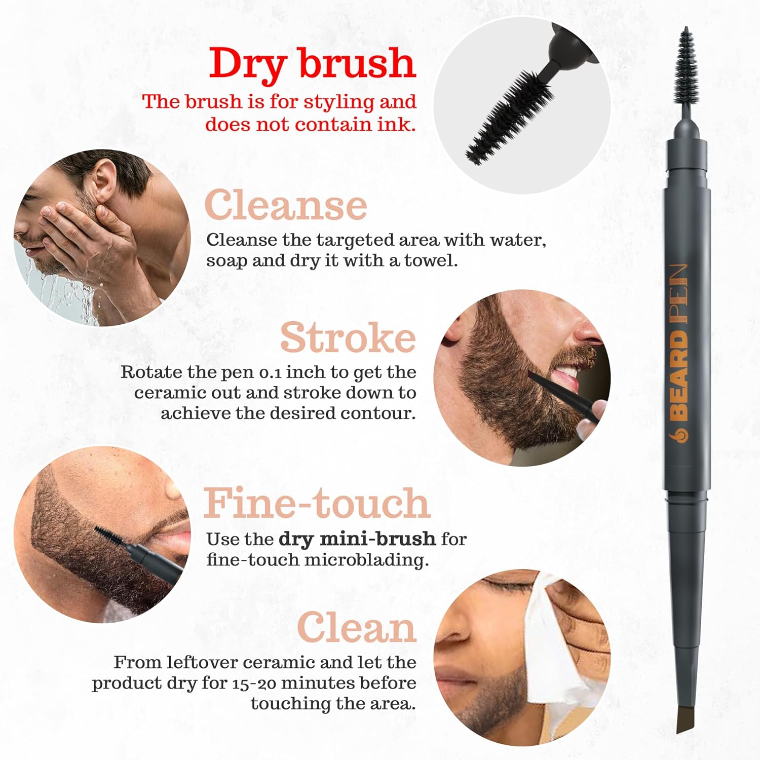Buy now Beard Pen Filler for Men - Barber Styling Grooming Pencil - Waterproof Proof, Sweat Proof, Long Lasting Solution with Natural Finish - Cover Beard and Scalp Patches in Seconds - Dark Brown 1 Pack at indiglob india