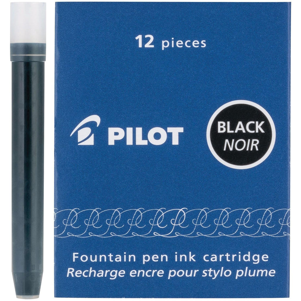 Pilot Namiki IC100 Fountain Pen Ink Cartridges, Black, 12-Pack