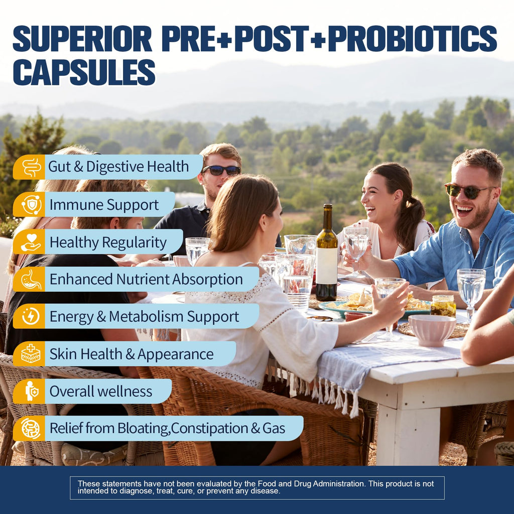 Totaria (2 Packs) 5-in-1 Probiotic Prebiotic & Postbiotic for Women Men, 60 Billion CFU 24 Strains w/Digestive Enzymes, Slippery Elm, Daily Complete Gut Health, Digestive & Immune Support