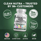 Clean Nutra Selenium 300mcg Iodine 500mcg Thyroid Support for Women & Men | L Tyrosine 500mg Ashwagandha Supplement Bladderwrack, Turmeric, Kelp, Schisandra Zinc Pills Capsule Supplements