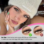 Enhanced eye look with Calphdiar's Bottom Lash Clusters, perfect for a whimsical fairy-inspired style. Official product.