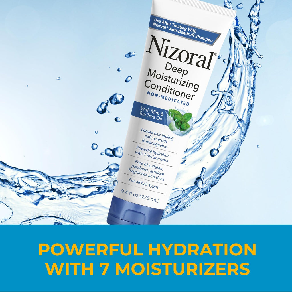 Nizoral Deep Moisturizing Conditioner, 9.4 oz, Anti-Dandruff Conditioner | Mint and Tea Tree Oil, Sulfate and Paraben Free, No Artificial Fragrance, For All Hair Types