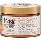Maui Moisture Curl Quench + Coconut Oil Curl Smoothie, 12 oz | Curly Hair Styling Cream, with Coconut Oil & Papaya Butter, Helps Tame Frizz & Enhance Softness, Silicone Free