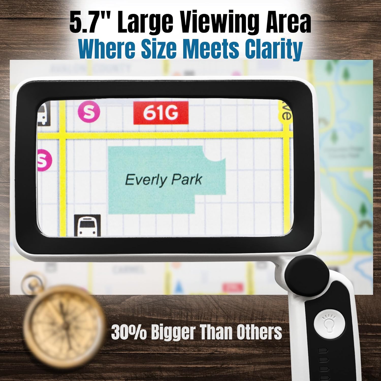 Buy now MAGNIPROS Rechargeable 4X Magnifying Glass with Light for Reading, Large Foldable LED Page Magnifier, Dimmable Handheld Rectangle Magnifier for Seniors, Small Print, Low Vision Books at indiglob india