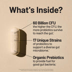NatureWise Probiotics 60 Billion CFU - 17 Strains + Organic Prebiotics - Immune, Digestive & Gut Health Support for Women & Men - Vegetarian, Gluten-Free, Non-GMO - 60 Capsules[2-Month Supply]