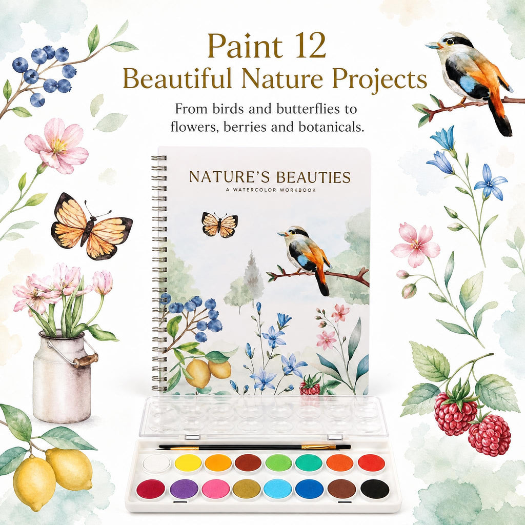 Beautiful Watercolor Paper Workbook Set for Beginners with Paint Included