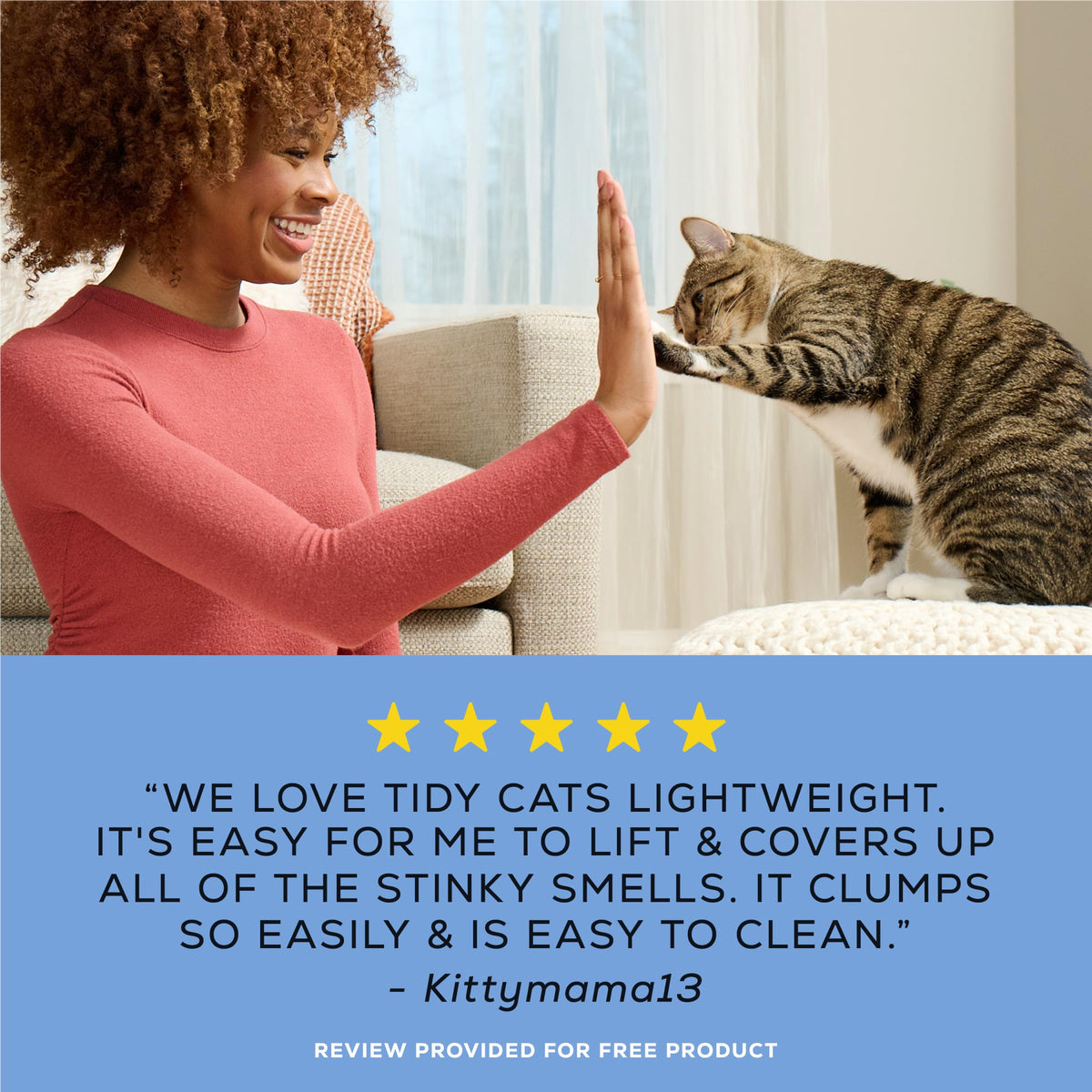 Purina Tidy Cats LightWeight 24/7 Performance Odor control, Multi-Cat, Clumping, 99.9 Percent Dust Free Cat Litter - 6 lb. Jug