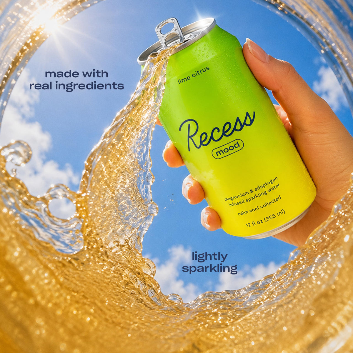 Recess Mood Calm Drink, Lime Citrus, 12 Pack
