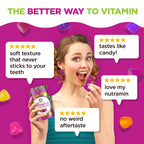 NUTRAMIN Daily Vegan Keto Multivitamin Gummies, Sugar-Free, 90 Count | Non-GMO Natural Vitamin C, D, Zinc for Immunity, Plant-Based, Nut-Free, Gluten-Free, Biotin, Vitamin A, B, B6, B12, 45-Day