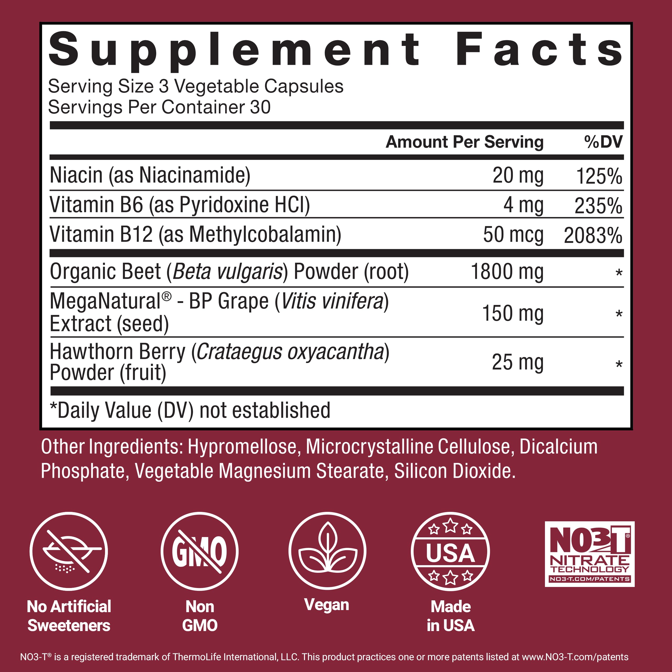 Force Factor Total Beets 1800mg Beet Root Capsules, Blood Pressure Support | with Organic Beet Root Powder, Hawthorn Berry, Support Nitric Oxide, Circulation & Blood Flow, 90 Vegetable Capsules