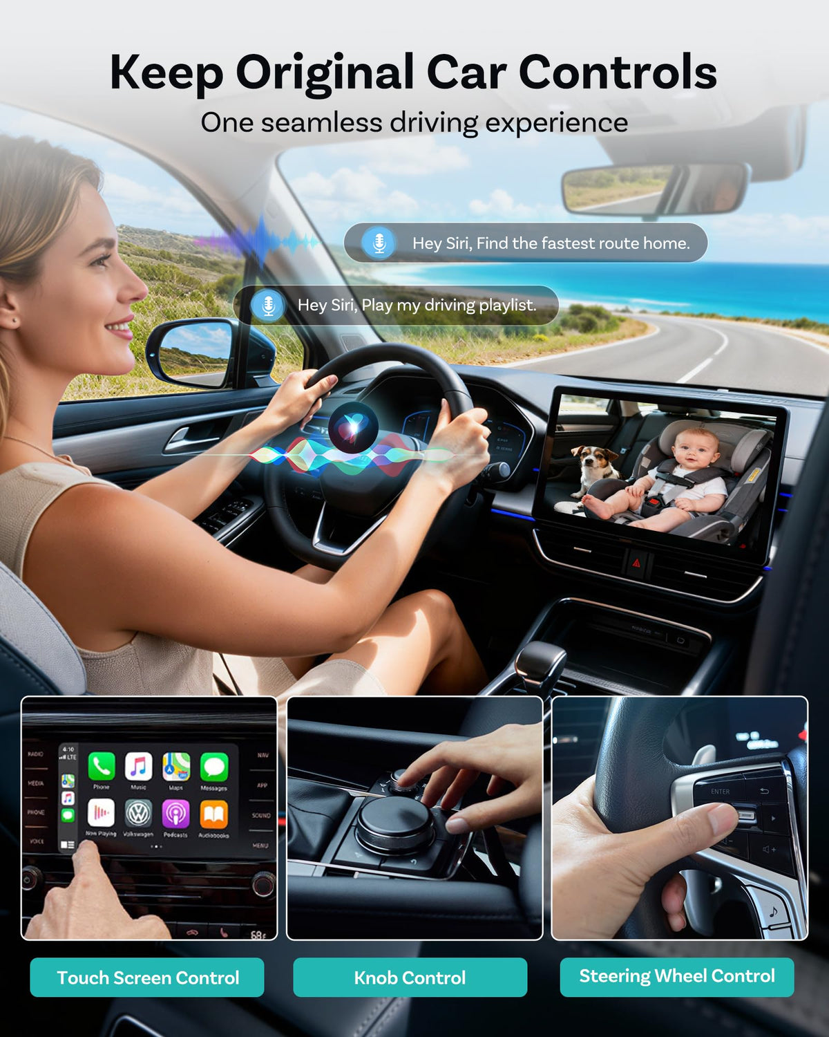 OTTOCAST Cabin Care Baby Car Camera 2026 (for Wired CarPlay Only)