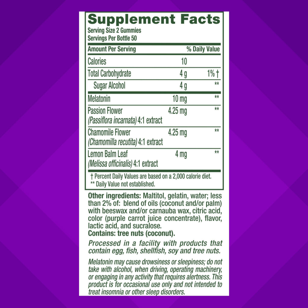 Vitafusion Melatonin Gummies | 10mg | 100 Count | Max Strength Gummy for Adults | Strawberry Flavor | Gluten-Free Supplement
