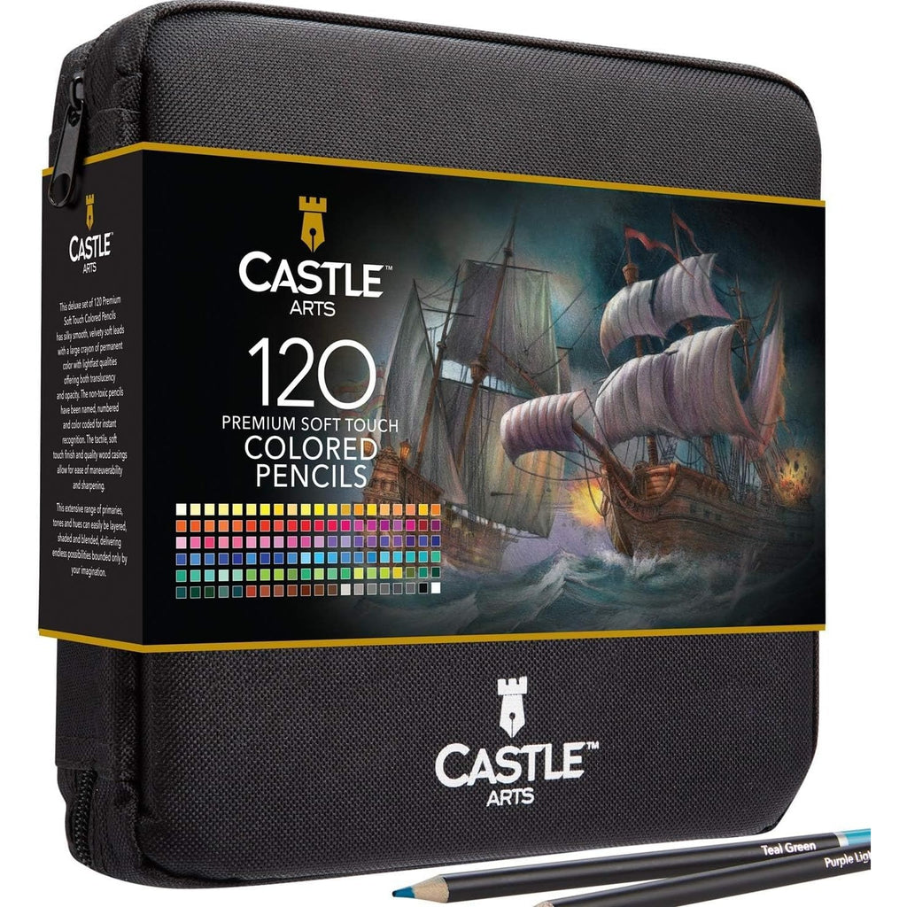 Castle Art Supplies 120 Colored Pencils for Adults - Professional Quality