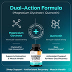 Magnesium Glycinate 400mg Capsules with Quercetin for Men & Women 120 Count | Pure Chelated Magnesium For Good Sleep, Relaxation | High Absorption, USA Made NSF GMP Certified 3rd Party Tested | Sandhu's