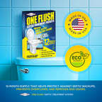 ONE FLUSH Septic Tank Treatment Packets, 1 Year Supply of Dissolvable Pods