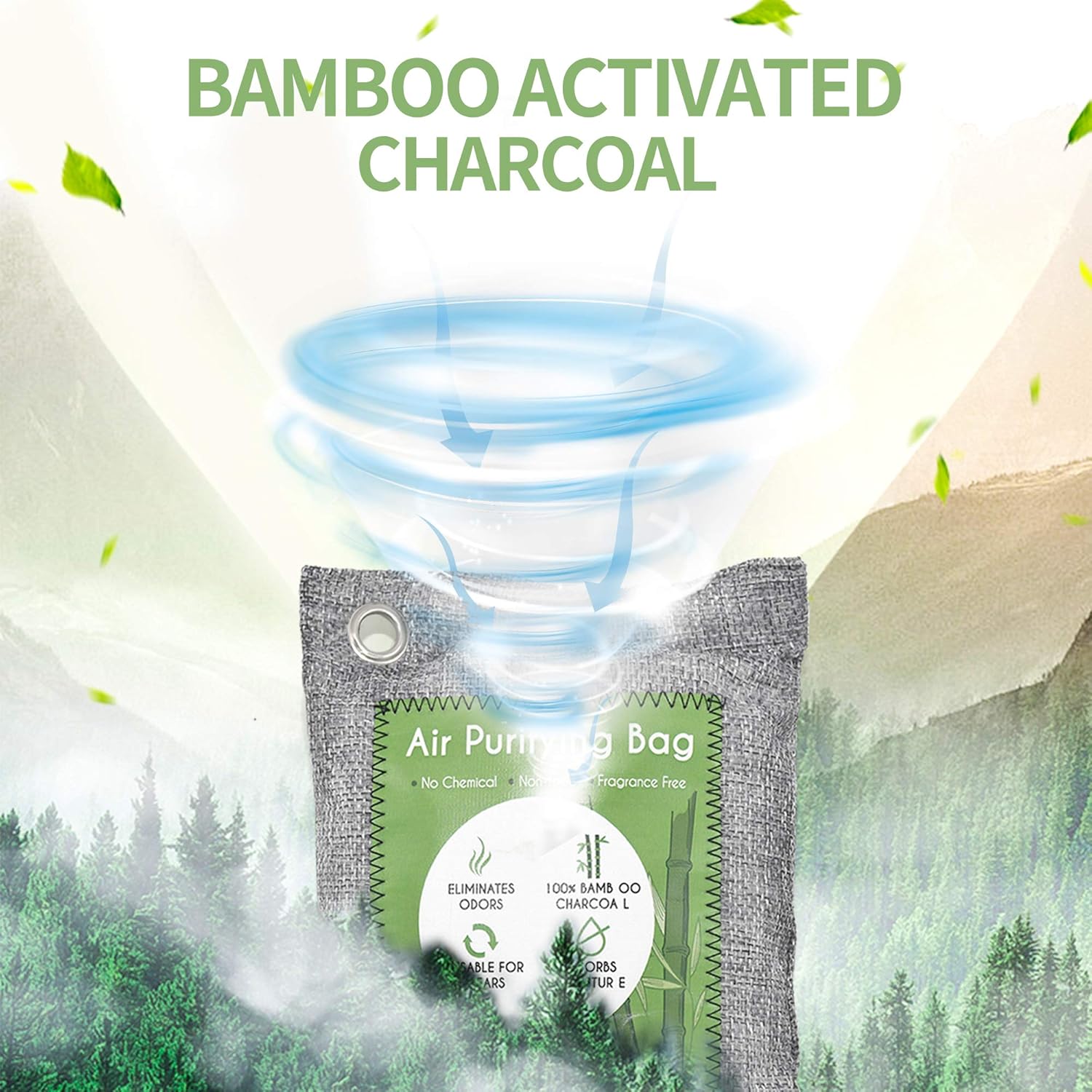 Buy now 12 Pack Bamboo Air Purifying Bag, Activated Charcoal Bags Odor Absorber, Moisture Absorber, Natural Car Air Freshener, Shoe Deodorizer, Odor Eliminators For Home, Pet, Closet (6x50g, 6x150g) at indiglob india