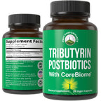 CoreBiome Tributyrin Postbiotic Supplement Clinically Tested for Gut Health | More Effective Than Sodium Butyrate Capsules. High Bioavailability Post Biotics for Digestive, Leaky Gut, Colon, Microbiome