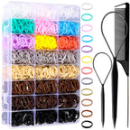 YGDZ Elastic Hair Ties, 1500 PCS Clear Rubber Bands for Hair, Black Hair Ties, Mini Elastics Bands, Ponytail Holders, Christmas Stuffers Xmas Gift, Hair Accessories for Girl, Toddler, Kids, Women