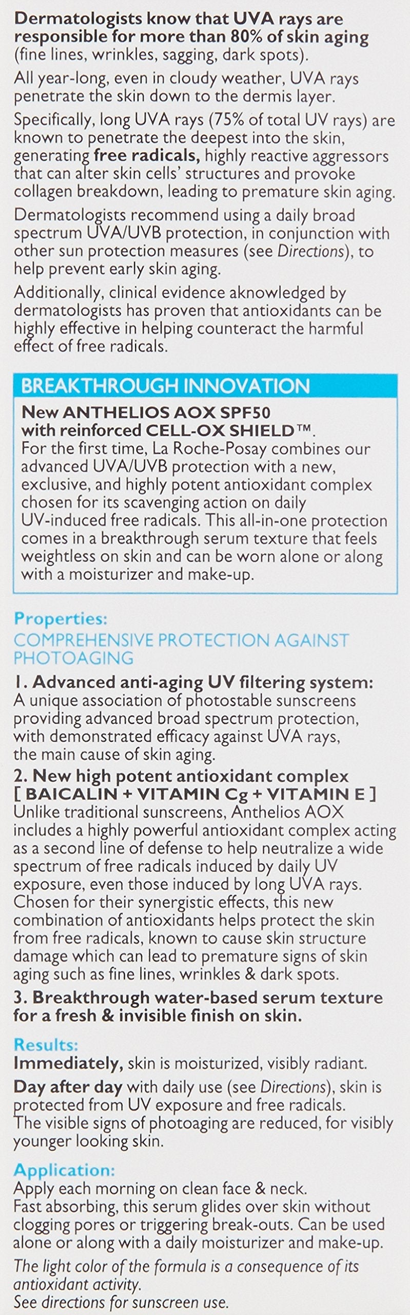 Buy now La Roche-Posay Anthelios AOX Daily Antioxidant Serum with SPF, Face Moisturizer with Sunscreen and Vitamin C & E, Oil Free Face Sunscreen for Sensitive Skin, Moisturizing Sun Protection at indiglob india