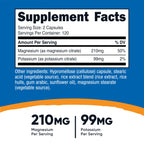 Nutricost Potassium (99mg) Magnesium (210 mg) Citrates, 240 Capsules | GMO-Free, Gluten Free