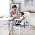 Buy now Ingenuity Baby Base 2-in-1 Booster Feeding and Floor Seat with Self-Storing Tray - Peacock Blue at indiglob india