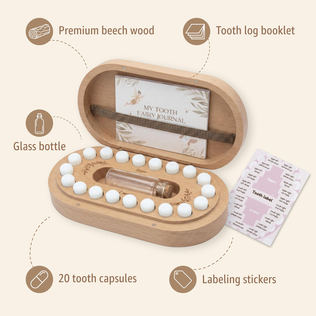 Tooth Fairy Tooth Holder, Baby Teeth Keepsake Box, Unisex