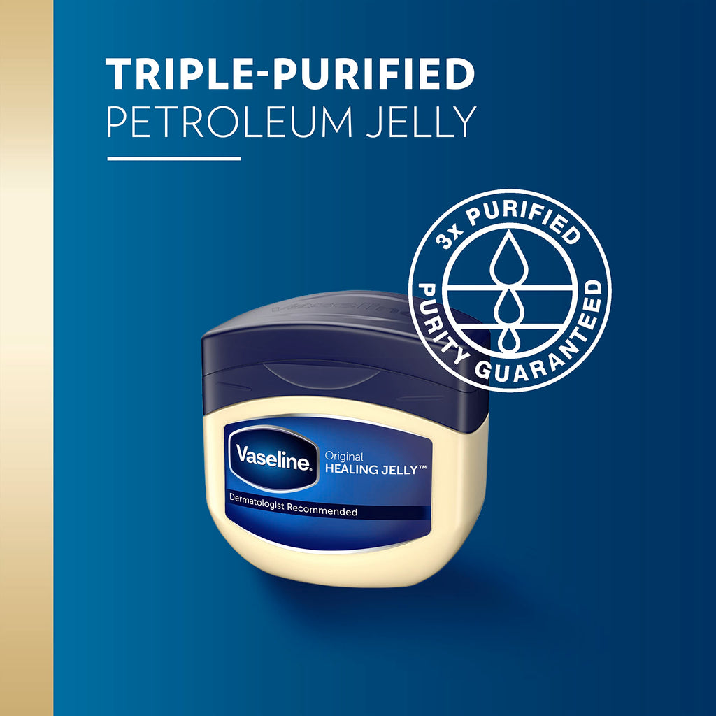 Vaseline Original Petroleum Healing Jelly for Dry Cracked Skin 13oz 3ct | Moisturizing skin protectant for minor cuts, burns and eczema; fragrance-free, hypoallergenic and dermatologist recommended