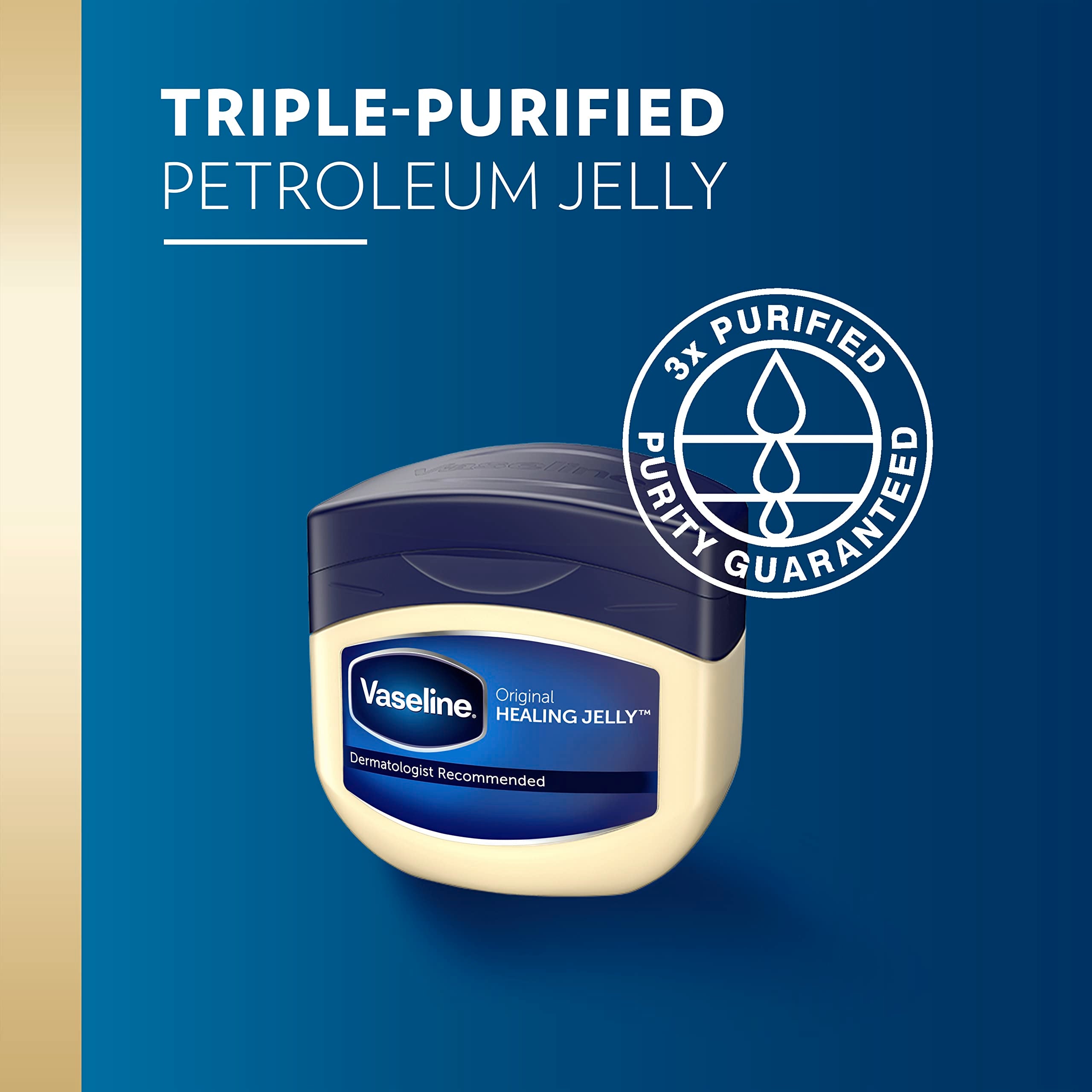 Vaseline Original Petroleum Healing Jelly for Dry Cracked Skin 13oz 3ct | Moisturizing skin protectant for minor cuts, burns and eczema; fragrance-free, hypoallergenic and dermatologist recommended
