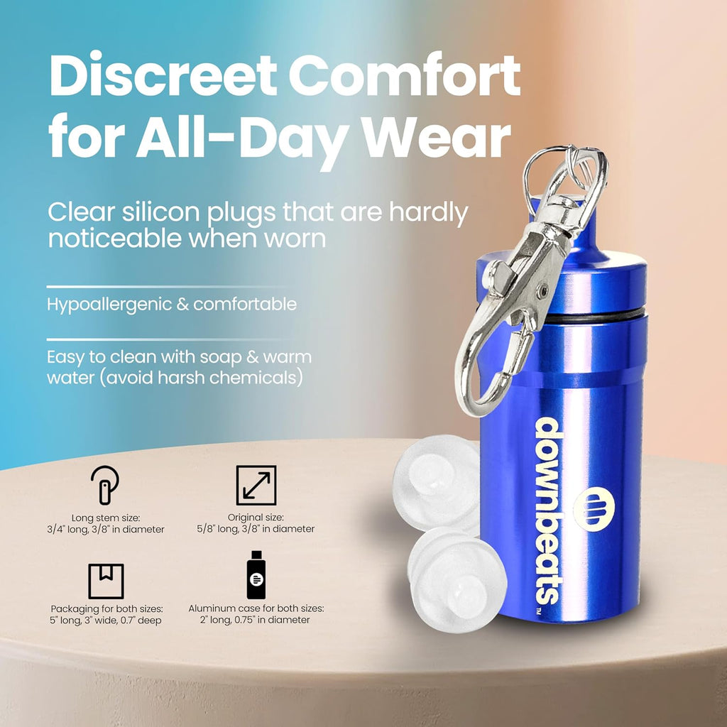 Buy now High Fidelity Ear Plugs for Hearing Protection - Discreet, Clear Ear Plugs for Concerts, Festivals & Noisy Events - Up to 18dB Background Noise Reduction Reusable Ear Plugs - Comes with Aluminum Case at indiglob india