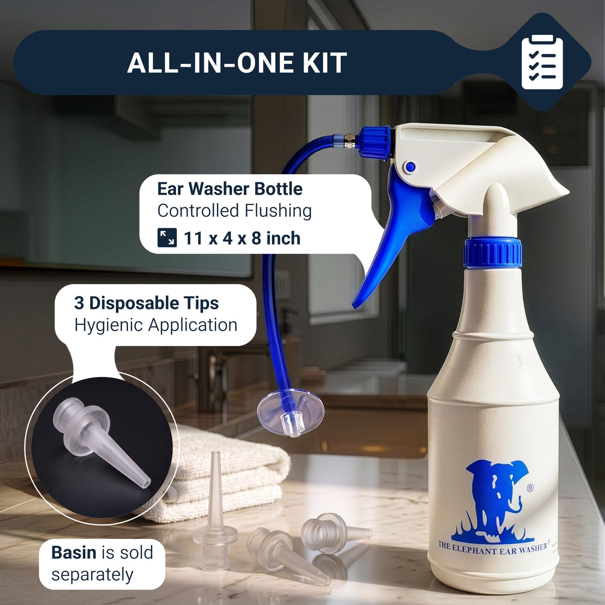 Elephant Ear Washer Bottle System By Doctor Easy