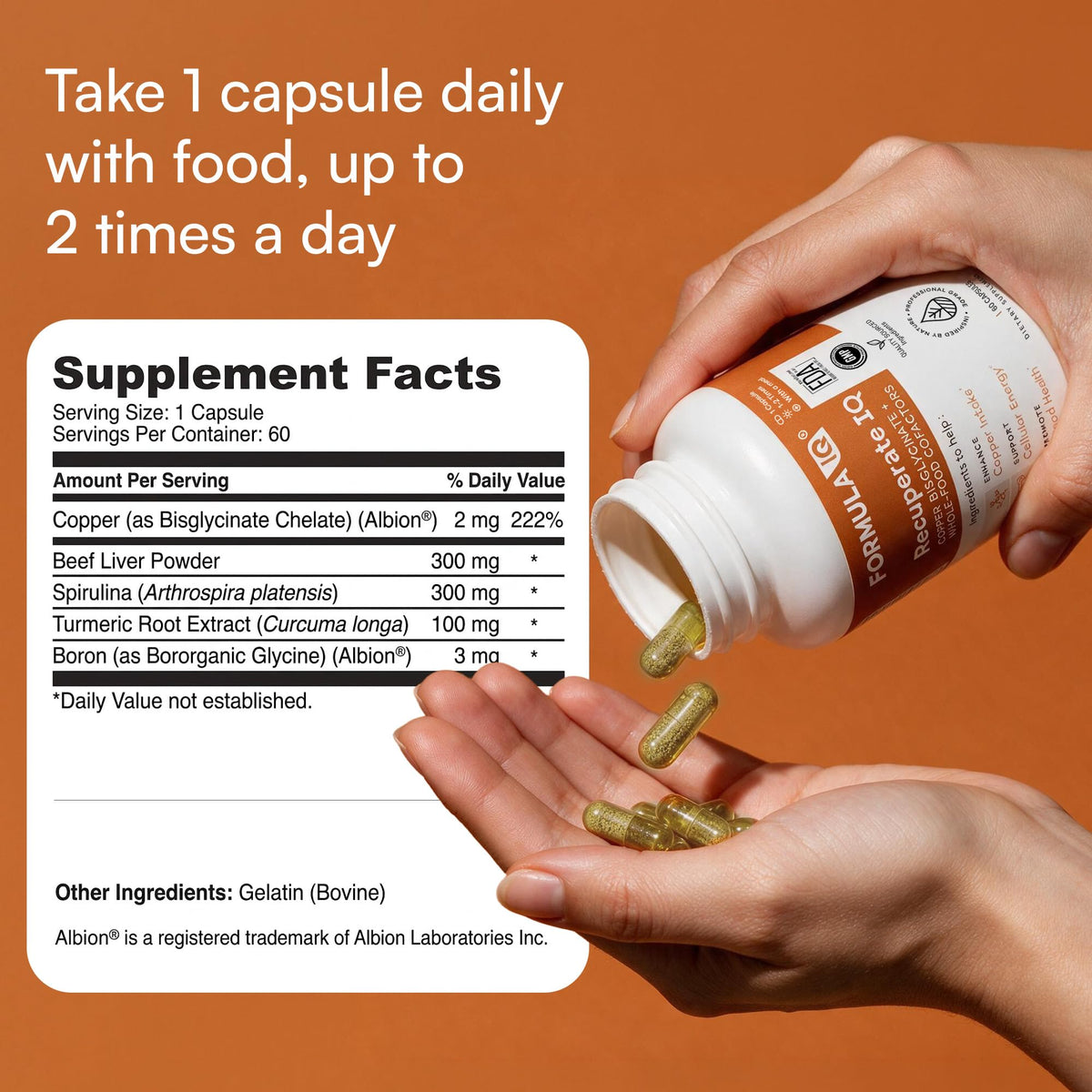 Formula IQ Recuperate IQ Copper Supplement | High Absorption | 60 Capsules
