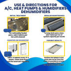 HVAC Guys AC Drain Pan Tablets 12PK | Flow Treat Tablets Prevents Odors, Keeps HVAC Drain Pan Clean, Prevents Overflow | One Tablet Lasts up to 4 Weeks