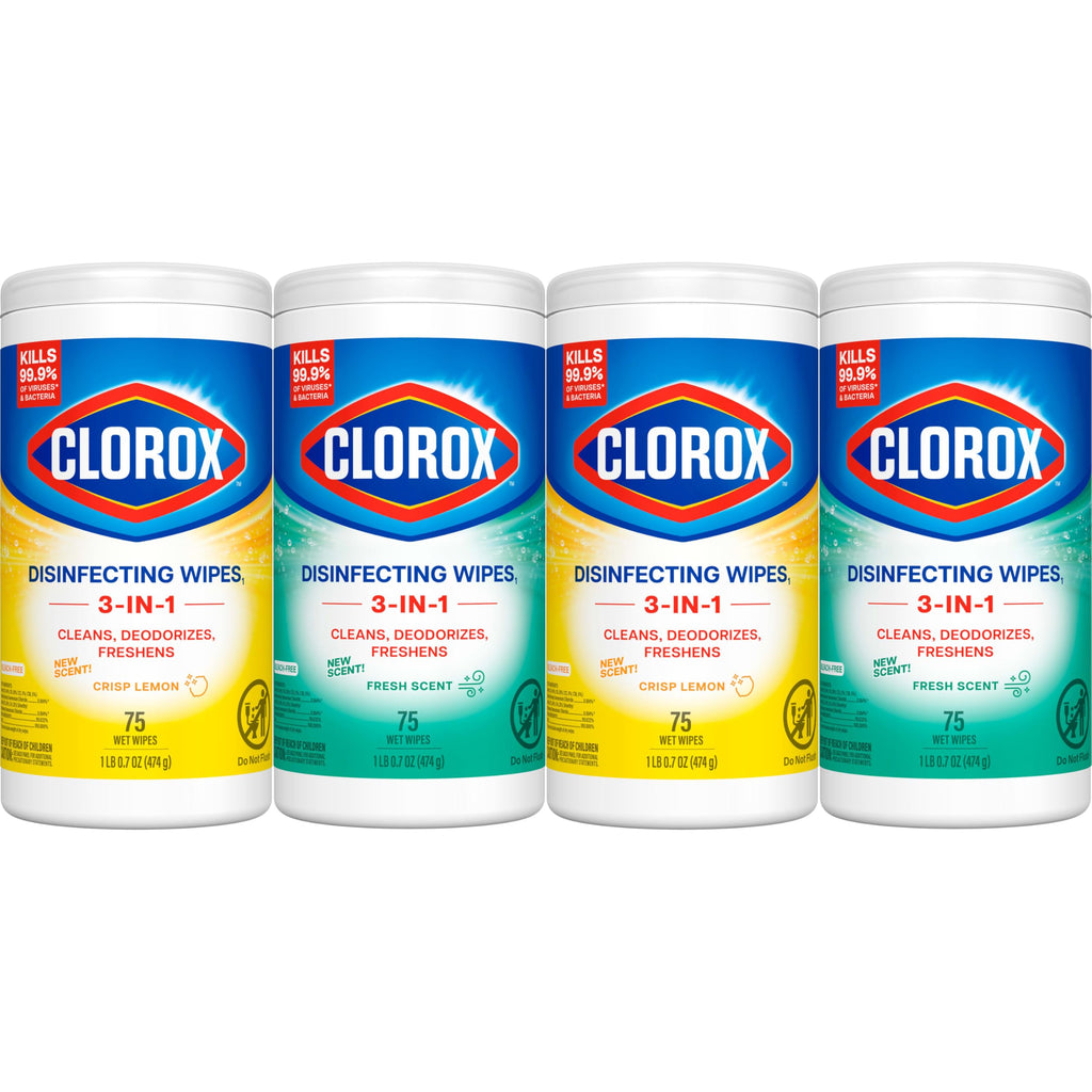 Buy now Clorox Disinfecting Cleaning Wipes Variety Pack, 75 Count Each, Pack of 4 (Package May Vary) at indiglob india