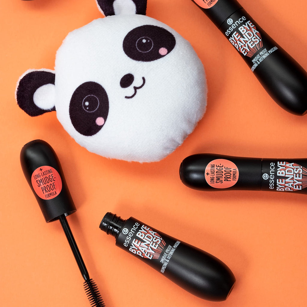 essence Bye Bye Panda Eyes Tubing Mascara, Black, Smudge-proof (Pack of 1) | No Flaking, Washes Off with Warm Water, Volumizing & Lengthening; Vegan, Cruelty Free, Paraben-Free, Oil-Free