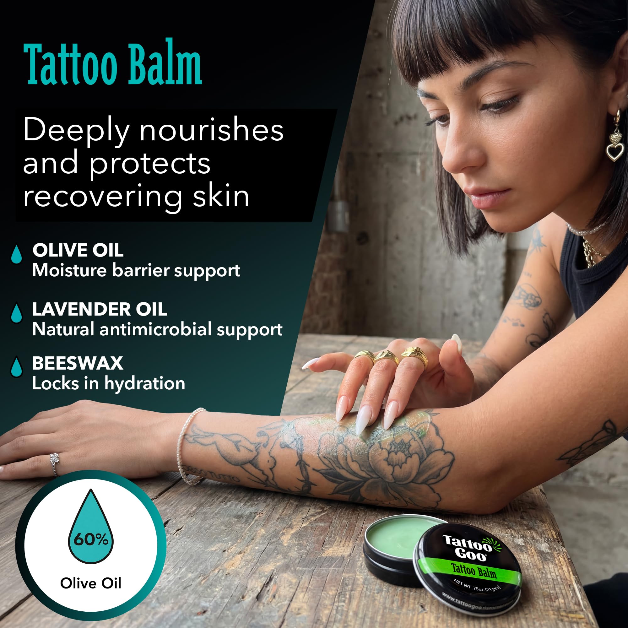 Tattoo Goo Tattoo Aftercare Kit, 3 Piece Set, Includes Antimicrobial Soap, Tattoo Balm & Healing Lotion, Main Vibrant Color & Glow, Complete Kit for Fresh Ink, Ongoing Ink Maintenance & Piercing Care