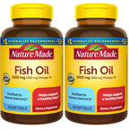 Nature Made Fish Oil Omega 3 Supplements, 1000 mg Softgels, 90 Softgels | Omega 3 Fish Oil for Healthy Heart Support, Gluten Free, Dairy Free, 45 Day Supply