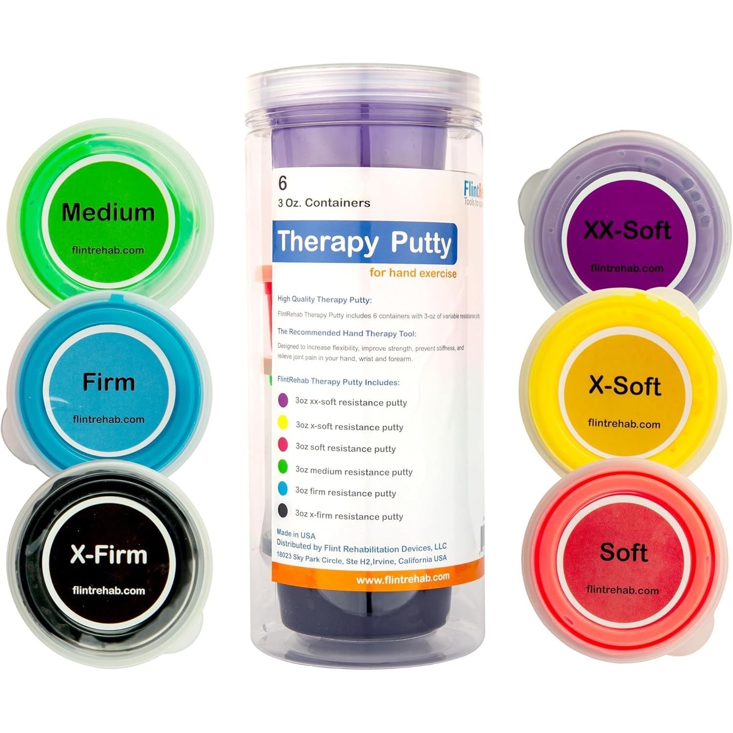 Buy now FlintRehab Therapy Putty for Kids & Adults (4 Pack, 3 Oz Each) - Putty for Hand Therapy, Fidgeting & Stress Relief - Non-Toxic Resistive Exercise Putty to Improve hand strength - Set of 4 Strengths 3 Ounce (Pack of 6) at indiglob india
