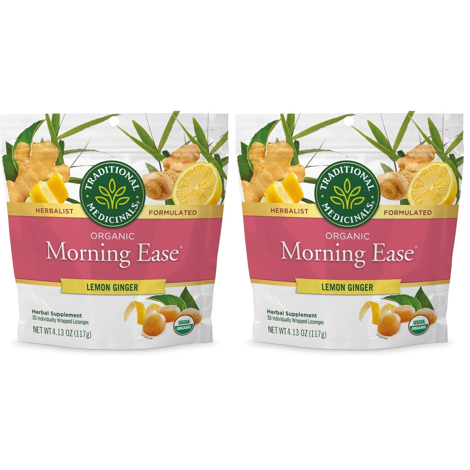 Traditional Medicinals Organic, Belly Comfort Lozenges, Lemon Ginger - Supports Nausea Relief and Occasional Indigestion - Non-GMO, Stimulant-Free - 30 Individually Wrapped Lozenges