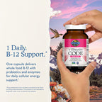 Garden of Life Vitamin Code Raw B-12 - 30 Capsules, 1,000mcg Whole Food B12 Methylcobalamin for Energy, Vegan Methylcobalamin Vitamin plus Probiotics and Enzymes, Gluten Free Supplements