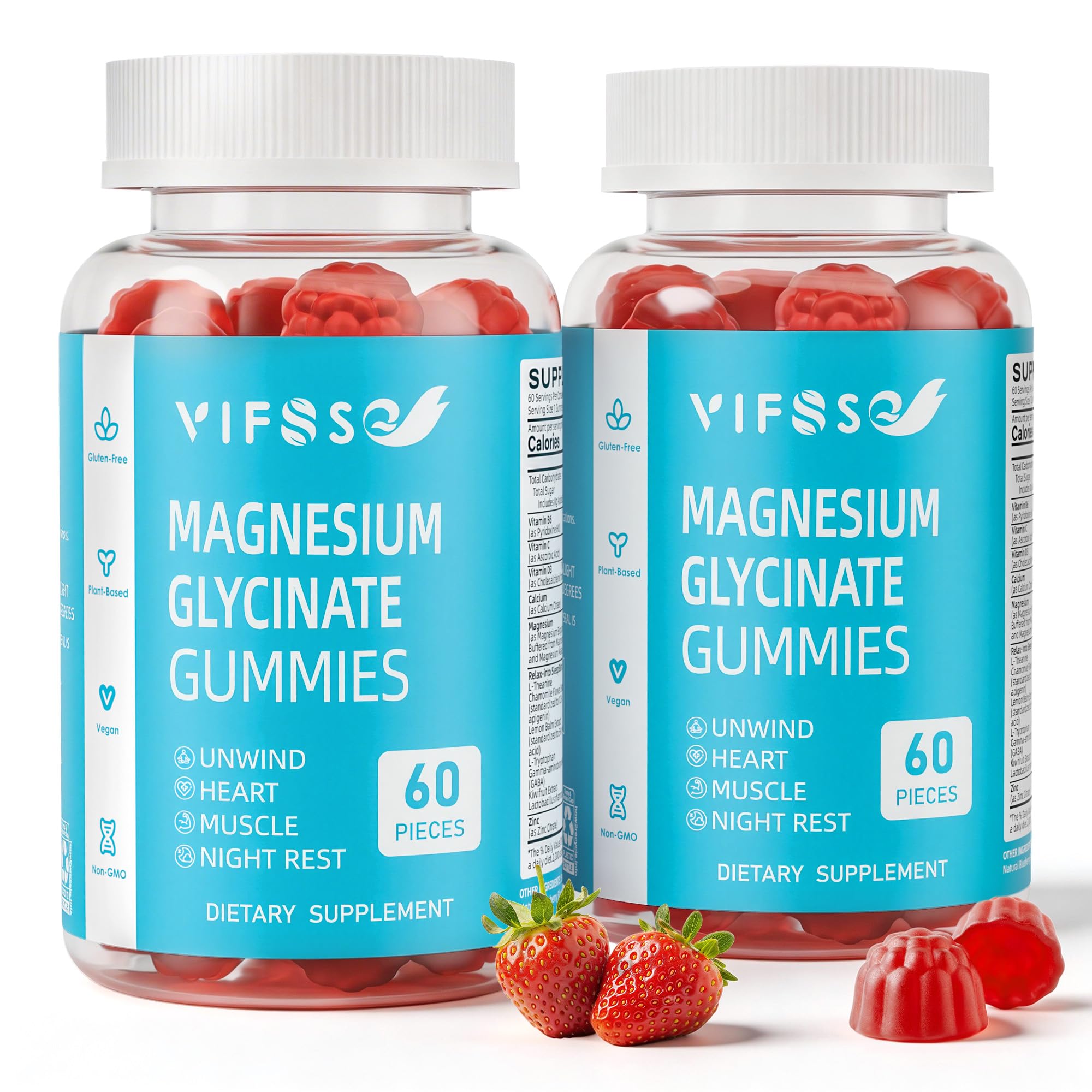 Magnesium Glycinate Gummies 400mg for Man and Women, Sugar Free with Magnesium Advanced Complex - Magnesium Supplement Chewable Gummies for Women & Men Vegan, Organic Gummies 60 Count