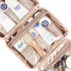 Buy now NISHEL Hanging Travel Toiletry Bag, Visible Makeup Organizer, Cosmetic Case for Journey Accessories, Bathroom Shower, Pink at indiglob india