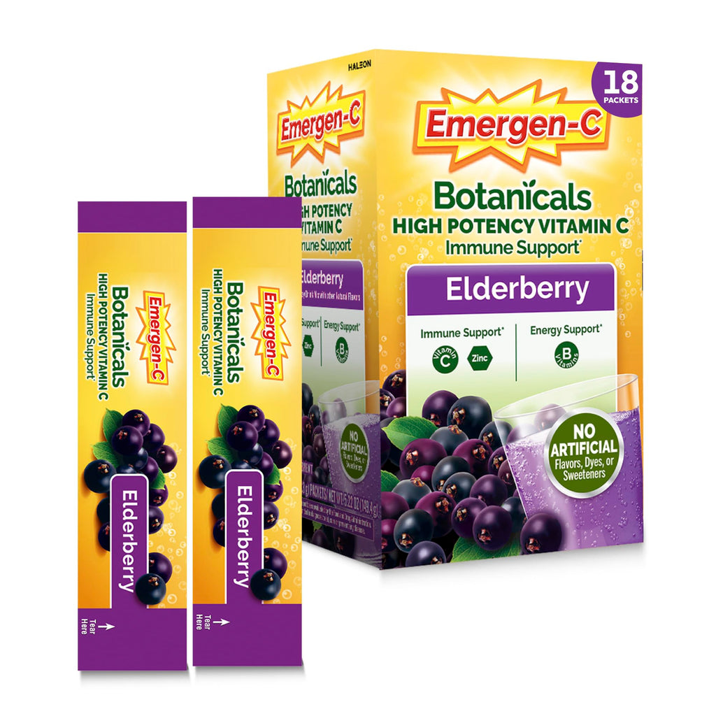 Emergen-C Vitamin C Immune Support Powder, Citrus Ginger, 18 ct | With Turmeric and Ginger, B Vitamins for Energy, Zinc and Manganese, Gluten Free, Caffeine Free