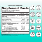 wholier Multi for Plant Based People Vegan DHA Omega 3 B12 Iron 60 Capsules